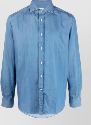 Brunello Cucinelli cotton denim shirt button down collar