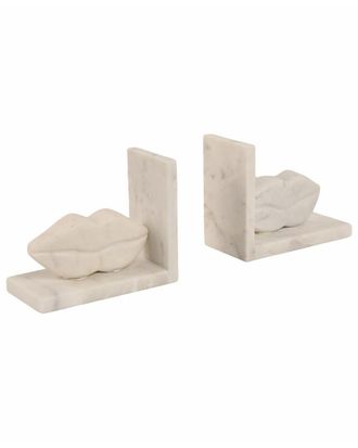 Sagebrook Home Set of 2 Lips Marble Bookends