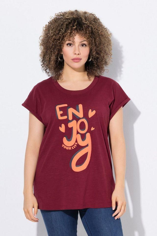 Ulla Popken Damen T-Shirt 2er-Pack – Aus Bio-Baumwolle, V-Ausschnitt, Halbarm, Figurbetonte Passform