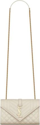 Saint Laurent Envelope Small Bag - Dames - Schoudertassen - Beige - ONE Size - Leer - Tassen