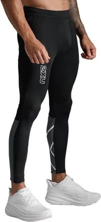 2XU Light Speed React Comp Tights in Black/white Reflective at Nordstrom, Size Xxx-Large