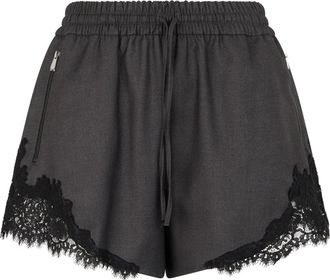 Pinko Pinko, Korte Broeken, Dames, Zwart, M, Wol, Shorts met kanten details