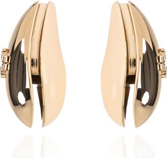 Tory Burch Oorbellen met een verhoogd logo - Dames - Oorbellen - Geel - ONE Size - Accessoires