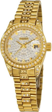 Akribos XXIV Akribos Xxiv Womens Stainless Steel Diamond Watch