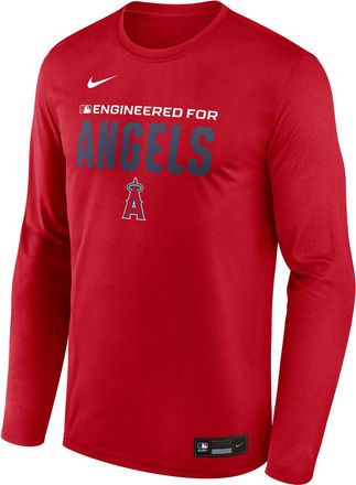 Nike Los Angeles Angels Authentic Collection Team Issue Nike Mens Dri-FIT MLB Long-Sleeve T-Shirt in Red | 02TJ62QANG-JE6
