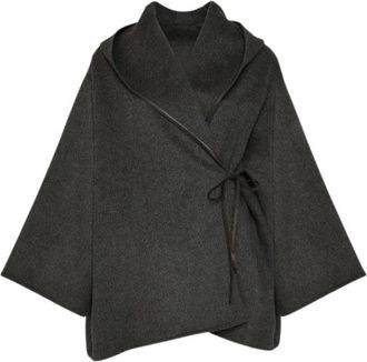 Yves Salomon Annule Short Coat - Dames - Kimonos - Grijs - XS - Wol - Overhemden