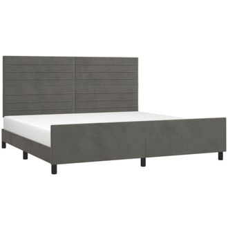 vidaXL Estructura Cama Sin Colch&oacute;n Terciopelo Gris Oscuro 200x200 Cm Vidaxl
