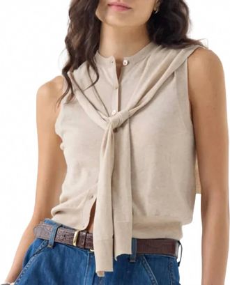 Autumn Cashmere Sleeveless Cardigan Vest In Beige