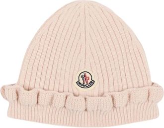 Moncler Ribbelmuts met ruches - unisex - Hoeden - Beige - 2XS - Accessoires