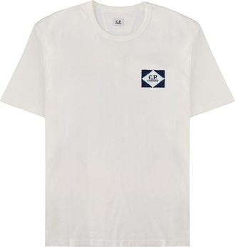 C.P. Company White Logo Crew Neck T-Shirt