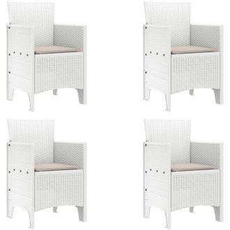 vidaXL Silla De Jard&iacute;n 4 Pcs Blanco 53 X 49 X 85 Cm Pp Vidaxl