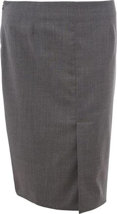 Lardini Chique Grijze Wollen Kokerrok - Dames - Kokerrokken - Grijs - S - Wol - Rokken
