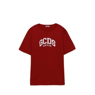 GCDS T-Shirts, male, Red, Size: XL Cotton T-shirt