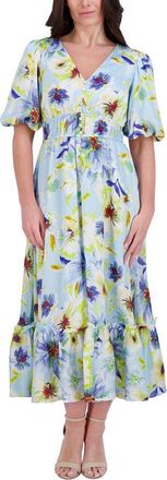 Kensie Printed Chiffon Midi Dress
