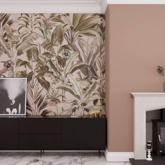 Superfresco Easy Funky Jungle Blush Print To Order 3m x 2.8m Mural in Pink