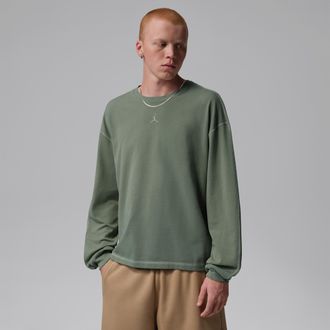 Nike Jordan Mens Jordan Flight Heavyweight Long-Sleeve Top in Green | IF1829-325