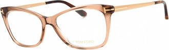 Tom Ford Ladies Shiny Light Brown Cat Eye Eyeglass Frames FT5353 045 52