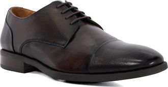 Dune London Mens Suffix Leather Toe Cap Lace Up Derby Size UK 9 Derby Shoes Brown
