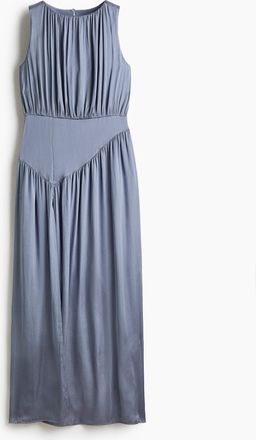 H&M Gerafftes Satinkleid - Blue