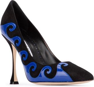 Manolo Blahnik Womens Tacco Heel Black Suede