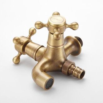OEM Maneta De Grifo Multifuncional De Lat&oacute;n Antiguo Para Lavadero, Ba&ntilde;o, Lavadora, Grifo De Jard&iacute;n, Grifo Doble Largo, Grifo De Agua Fr&iacute;a