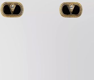 Valentino Garavani two-tone enamel and metal vlogo earrings