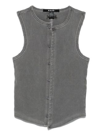 Ksubi button-front ribbed cardigan - women - Elastane/Cotton - S - Grey