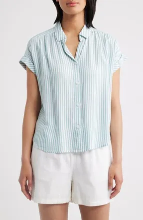 Beach Lunch Lounge Darby Short Sleeve Button-Up Shirt in Cucumber Mint at Nordstrom, Size X-Large