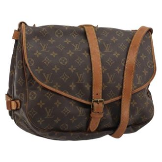 Louis Vuitton Saumur Monogram Canvas Brown Canvas Handbag (Pre-Owned)