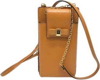 Ferragamo Pre-owned Cross Body Bags, female, Orange, Size: ONE SIZE Pre-owned Leather Cross Body Bag