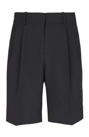Balmain Wool darted Bermuda shorts in Black at Nordstrom, Size 48 It