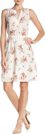 Rebecca Taylor Marguerite Floral Print Crepe Silk Dress In White