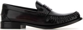 Prada Womens Dark Brown Leather Loafers - Black - Size EU 36