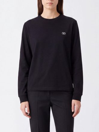 Valentino Garavani T-shirt a maniche lunghe in cotone con logo VLogo Signature