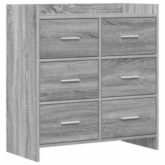 vidaXL Aparador Sonoma Gris 75 X 33 X 80 Cm Madera De Ingenier&iacute;a Vidaxl