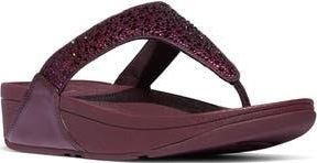 FitFlop Lulu Crystal Mix Toe Post Wedge Sandal in Metallic Plumberry at Nordstrom Rack, Size 10