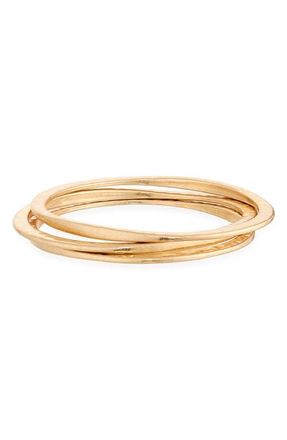 Nordstrom Set of 3 Hammered Bangles in Matte Gold at Nordstrom