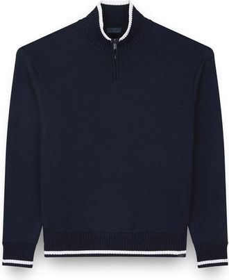 Paul & Shark Cool Touch Wol Half Zip Sweater - Heren - Coltruien - Blauw - L - Wol - Truien & Vesten