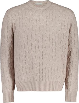 Autore Maglia Fonda Sweater - Heren - Ronde hals truien - Beige - S - Wol - Truien & Vesten