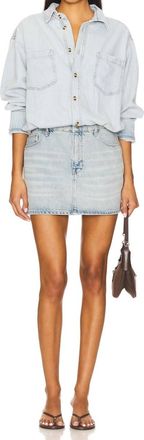 Good American Denim Shirt Dress In Indigo