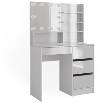 Vicco Tocador Sherry, Blanco, 140 Cm Con Iluminaci&oacute;n Led Y Estante Con Espejo