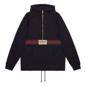 Gucci (WMNS) GUCCI Web with vintage Gucci Logo Sweatshirt Ink Blue 644656-XJC3W-4440