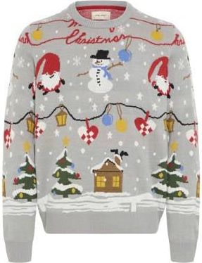 Blend kersttrui grijs