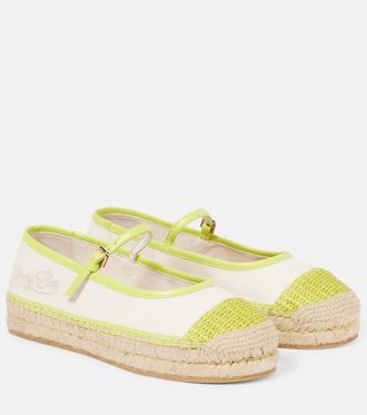 Jimmy Choo London Aciel leather-trimmed canvas espadrilles