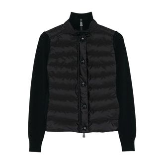 Moncler C&aacute;rdigan Acolchado de Mezcla de Lana - Knitwear - Mujer - Negro - XS