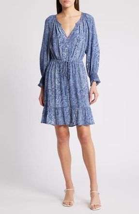 Rails Eliza Snakeskin Print Long Sleeve Dress in Navy Python at Nordstrom Rack, Size Medium