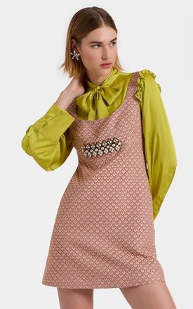 La DoubleJ Ella Mini Dress Embroidered in Tulip Jacquard Pale Pink at Nordstrom, Size X-Small