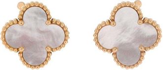 Van Cleef & Arpels 18K Gold Vintage Alhambra Earrings 18K Yellow Gold And Mother Of Pearl (Authentic Pre-Loved)