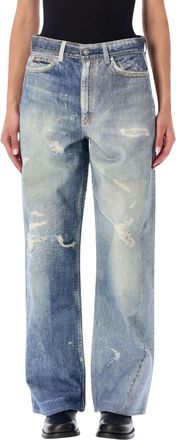 Our Legacy Full Cut Denim Pants With Digital Print Effect