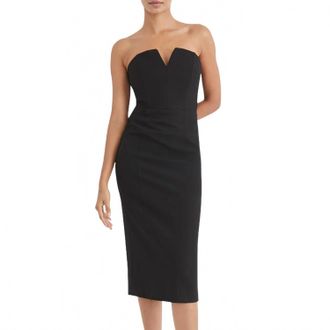 Veronica Beard Womens Nabi Strapless Dress In Black